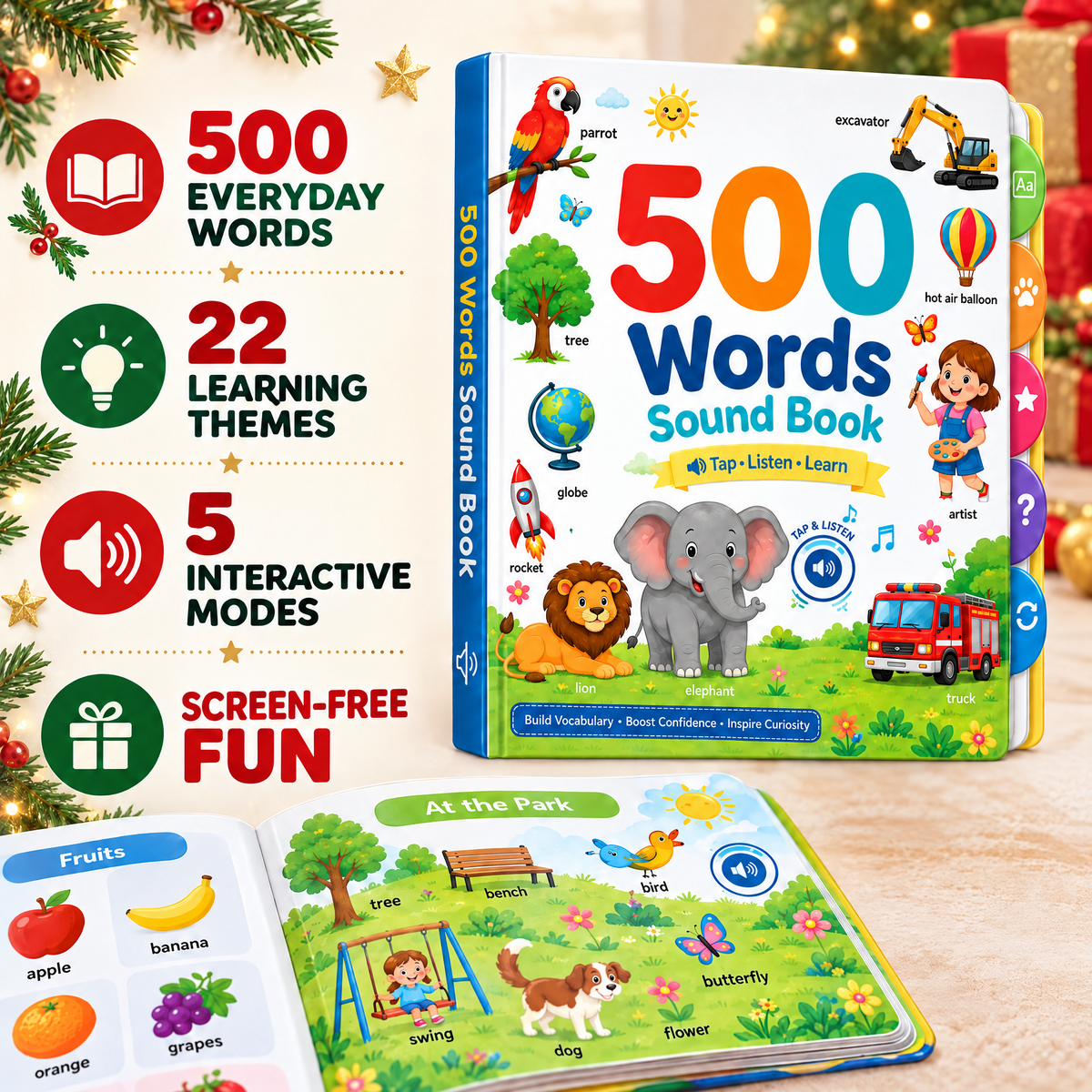 500 Words Interactive Sound Book for Kids