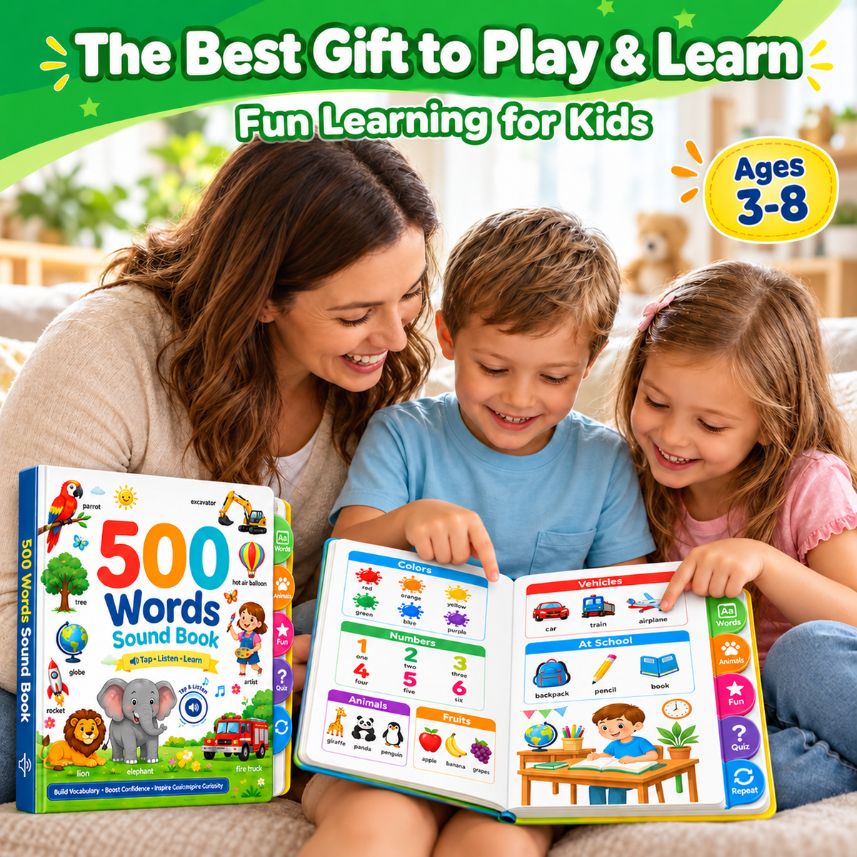 500 Words Interactive Sound Book for Kids