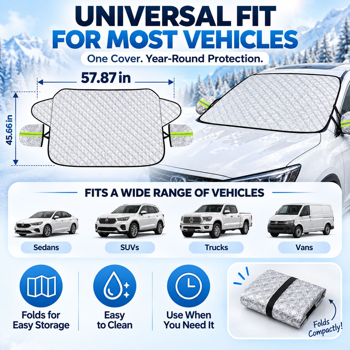 ❄️ Magnetic Windshield Snow Cover